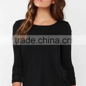 2015 Fashion Lady Long Sleeve Twist Back High Neck Backless Blouse thumbnail-4