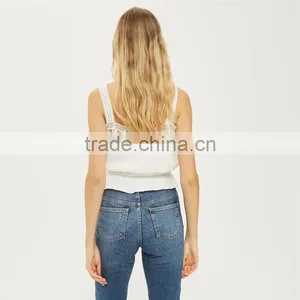 Wholesale European Style Crochet Sleeveless Ladies Camisole Tops 2017 thumbnail-5