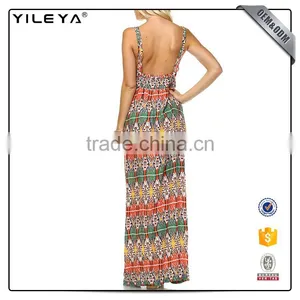 Pattern Printed Latest Fashion Maxi Dresses for Ladies,summer Hippie Clothing Cotton Boho Maxi Dress thumbnail-4