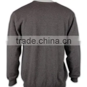 ISO9001/BSCI Manufature Loose V-neck Mens Grey Cardigan Sweater thumbnail-3