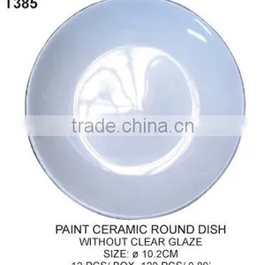 PAINT CERAMIC ROUND DISH Ceramic Ornaments Wholesale thumbnail-1