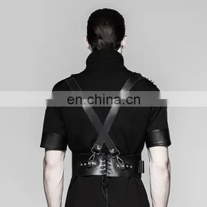 Punk Rave Men's Hard Leather Underbust Harness S-205 thumbnail-4