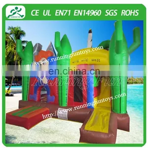 2015 West Cowboy Inflatable Bouncy Castle, Moonwalk Bounce House for Sale thumbnail-1