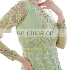 2017 Women's Party Wear Net Heavy Embrodiery Anarkali Suits Dress Material (Semi-Stitched Suits 2017) thumbnail-6