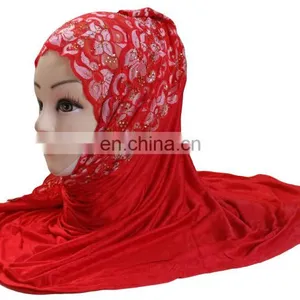 Women's Casual Party Wear Stole Hijab Scarf With Net Embroidery 2017 thumbnail-4