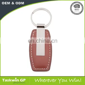 New Fashion Metal Luxury Key Rings Brown Leather Keychain thumbnail-1