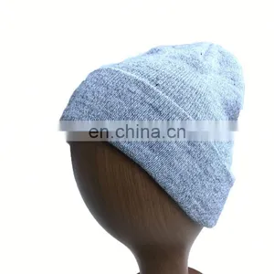 China Suppliers Wholesale Customized Low MOQ Cheap Price 100% Acrylic Double Sides Knitted Hat Beanie thumbnail-3
