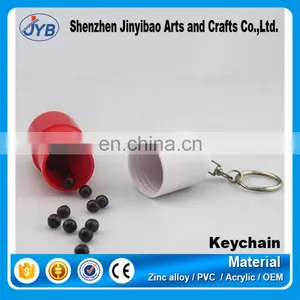 Black and White Color Custom Design Capsule Medicine Key Chain thumbnail-2