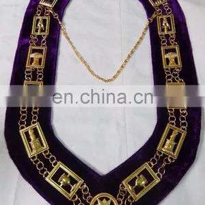 MASONIC REGALIA OES ORDER OF EASTERN STAR GOLDEN METAL CHAIN COLLAR thumbnail-1