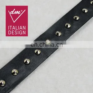 Fashion Punk Style pu Leather Beaded Rivet Lace Trim thumbnail-1