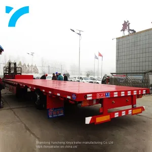 Low Price New Products Container Truck Trailer 3 Axle Trailer Flatbed 50 Ton Flatbed Semi Trailer 3 Axle thumbnail-2