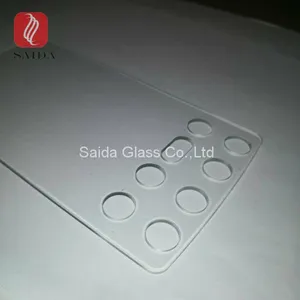 Custom Clear Tempered Glass Cut Out Holes and Slots Drilling 2mm Cover Glass thumbnail-1