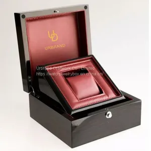 Personalized Luxury Piano Black Lacquer Finish Wooden Watch Box for Men thumbnail-3