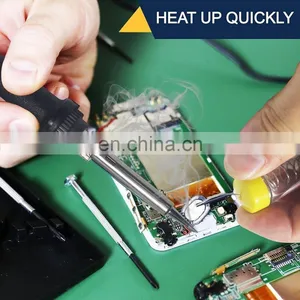 12 Pieces Set Adjustable Temperature Soldering Iron Kit 60w /110v With 5 Bonus Tips in Various Sizes thumbnail-4