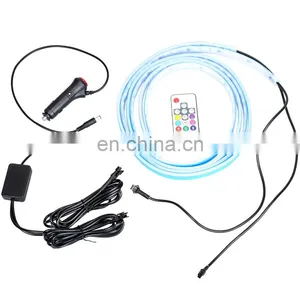 Car Ambient Light With Cigarette Lighter Rgb LED Flash Lamp Strip APP Or Remote Auto Decorative Door Streamer Atmosphere Lights thumbnail-2