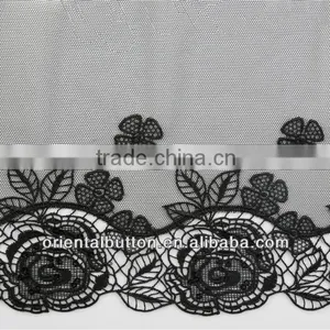Black Color Embroidery Lace Trimming for Vest thumbnail-1