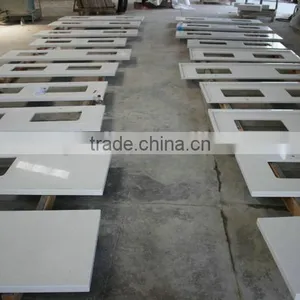 New 2016 Product Artificial Pure White Prefab Quartz Vanity Tops thumbnail-6