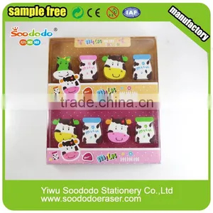 Student Supply 2D Ectrusion Animal Cow Shaped Erasers thumbnail-2