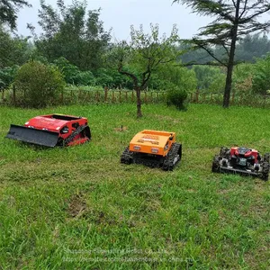 Robot Lawn Mower for Hills, China Remote Controlled Grass Cutter Price, Tracked Robot Mower for Sale thumbnail-2