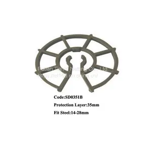 PE/PP 20/35mm Wheel Style Plastic Spacer Protective Layer of Reinforcing Steel Bar Applied in the Civil thumbnail-3