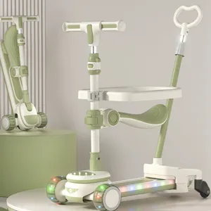 New Children's Scooter, Can Ride and Fold, 2-12 Years Old With Music Baby Five in One yo yo Scooter（Wechat:13510231336） thumbnail-4