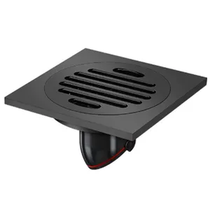 Modern 4 Inch Square Full Brass Main Body Floor Drain Factory Price Insect Proof Backflow Proof for Kitchen Bathroom Shower thumbnail-1