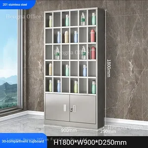 Water Bottle Rack | Stainless Steel Cup Storage Unit With Anti-Collision Rubber | for Gym Locker Room thumbnail-2