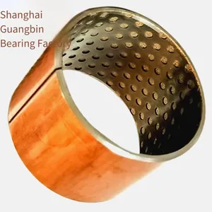 Sf-2 Carbon Steel Copper-plated Rolled Bushing, Pom Metal-plastic Composite Bushing, Rolled Open Self-lubricating Iron-copper Bushing thumbnail-1