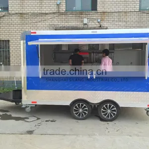 New 3.5M Stainless Steel Concession Stand Trailer Mobile Kitchen Shipped By Mobile Food Trucks Configuration of Mechanical Brake thumbnail-4