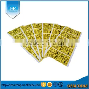 Waterproof Yellow Adhesive Warning Label thumbnail-4