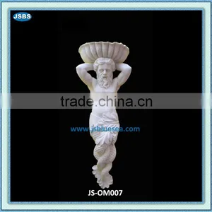 White Stone Human Carving Wall Fountain Ornament thumbnail-1