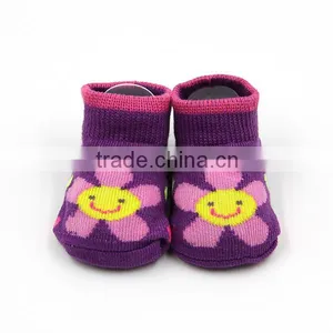 Comfortable Colorful Flower Jacquard Cotton Baby Socks in China thumbnail-2