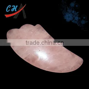 Healing Stones Rose Quartz Scrapping Plate for Wholesale thumbnail-1