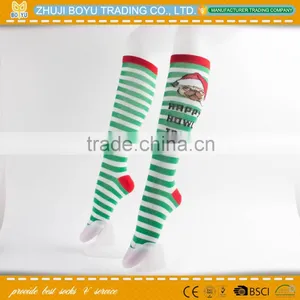 BY-161613 Young Girl Knee High Socks Striped Sock ;Colored Christmas Socks Holiday Socks thumbnail-1
