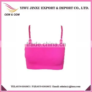 Fashionable Neon Color Sexy With Adjustable Crossed Straps Ladies Sports Bra thumbnail-1