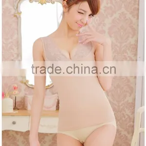 2016 New Slimming Underwear Tanktop Lace Collar Vest Ladies Abdomen Chest Supporting Corset Shapewear thumbnail-1