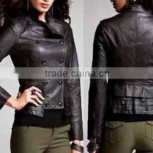2015 Women Fashion Black PU Leather Long Sleeve Mesh Hole Hood Jacket and Coat,2015 Women Fashion Black PU Leather Long Sleeve m thumbnail-2
