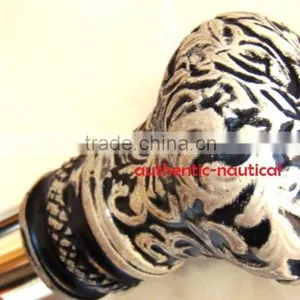 BEAUTIFUL BLACK & WHITE FINISHING WALKING CANES-DESIGNER WALKING CANES-HOME DECOR WALKING CANES- Wk1169 thumbnail-3