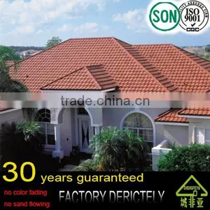 Real Sand Stone Coated Chip Metal Roof Tiles for Many Types thumbnail-3