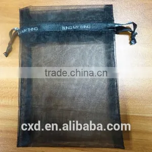 Gold Custom Pure Silk Organza Bags/pouch for Necklace thumbnail-1