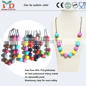 Food Grade Silicone Jewelry Baby Chew Football Beads Baby Teething Necklace Wholesale thumbnail-1
