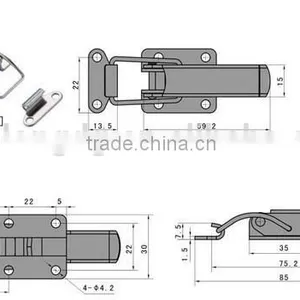 Mini Latch Type SK3-024 Fasteners Swivel Hasp thumbnail-2