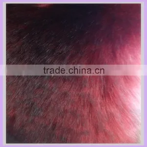 100% Acrylic Faux Fur Textile Fabric for Clothing Tip Print Red thumbnail-3