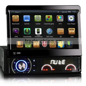 Winmark 7 Inch 1 Din Car DVD Player Stereo Retractable Touch Screen Android 4.4 Wifi 3G GPS Bluetooth Digital TV Port Universal thumbnail-1