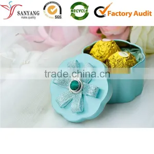 Blue Chocolate Metal Tin Box Canister Clean Nice Elegant Gift Box Supplier's Choice thumbnail-1