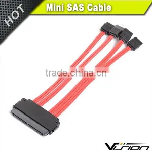 1m High Speed Mini SAS SFF8484 32pin to 4xSATA 7pin Cable thumbnail-3