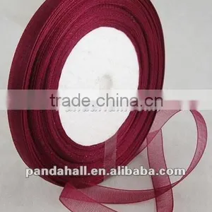 10mm Width Red Organza Ribbons 50yards/roll(RS10mmY048) thumbnail-1