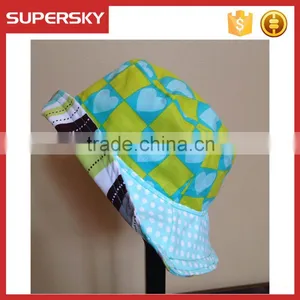K-382 Women Girls Sun Hat Bohemian Style Stripe Lattice Bucket Hat Stylish Fishman Bucket Hats thumbnail-2