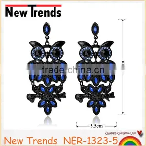 Fashion Hollow Alloy Pendant Wholesale Retro Antique Owl Earrings thumbnail-1