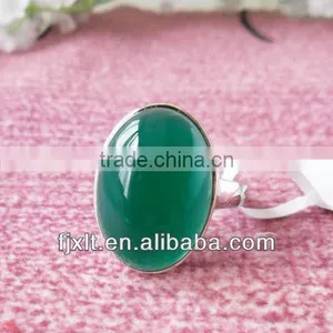 New Arrival Large Natural Chalcedony 925 Sterling Silver Gemstone Jewelry Rings thumbnail-1